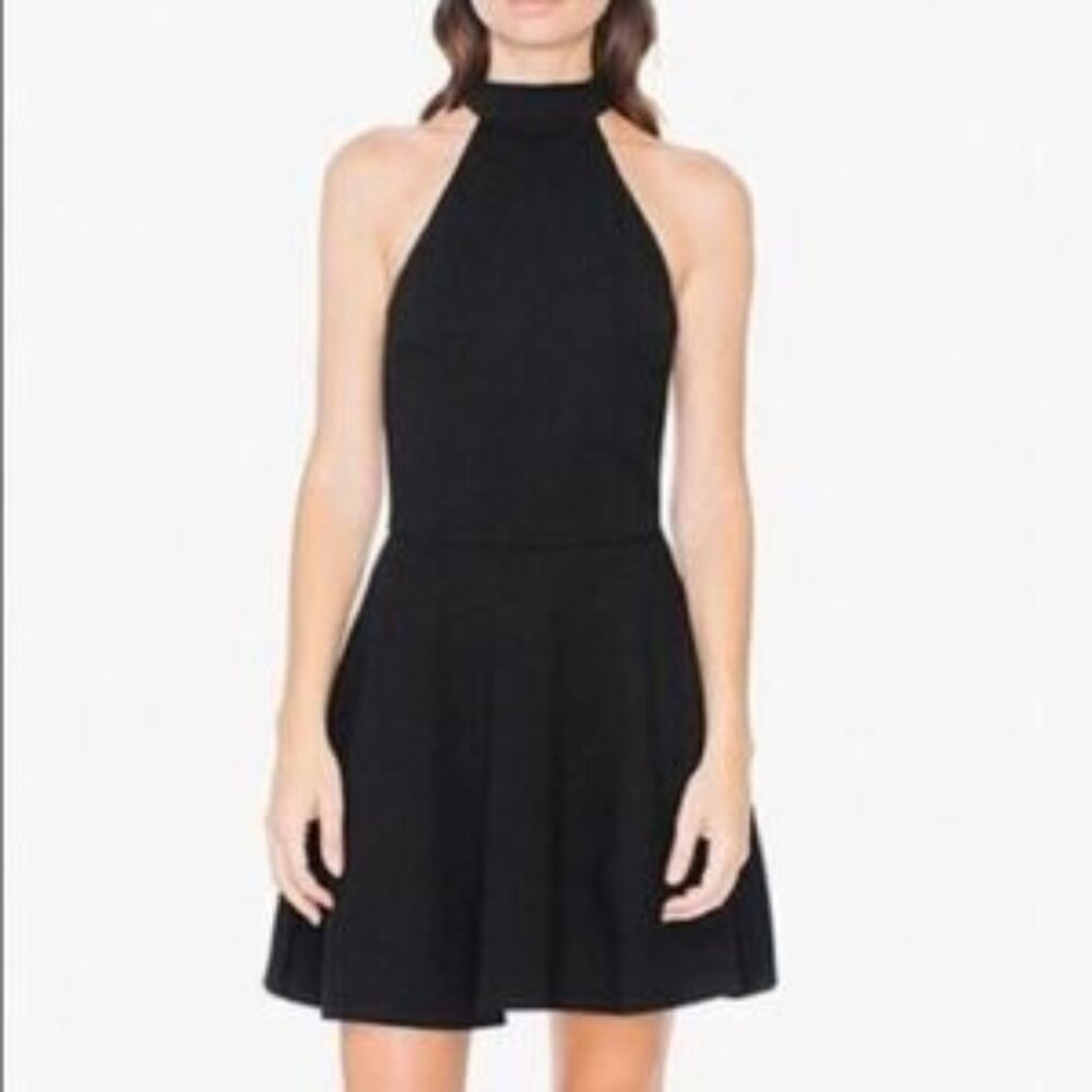 EUC American Apparel ponte mock neck skater mini dress